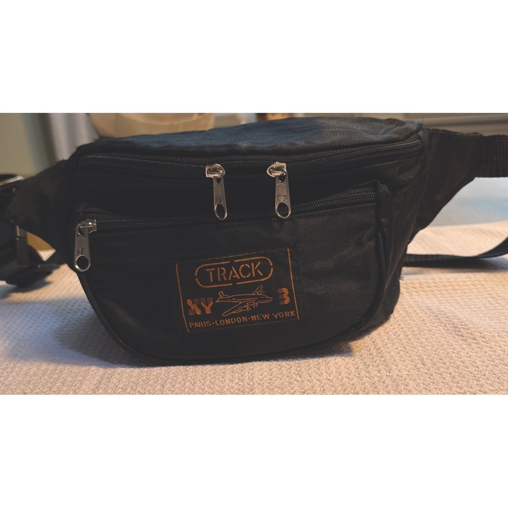 Track XY 3 Paris London NY Black Vintage Fanny Pack